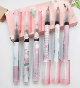 Kawaii Peachy Black Liquid Ink Pen Extra Fine Point (0.5mm) - 6pack