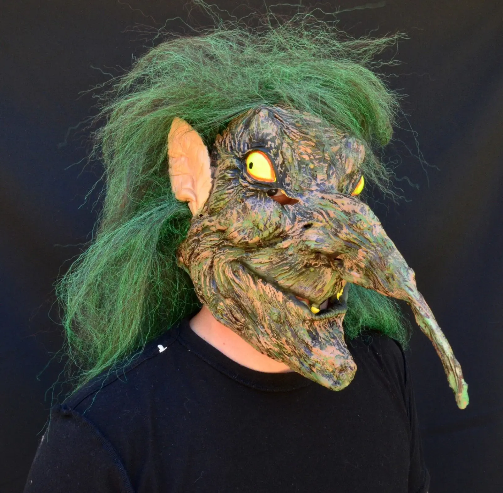 Creepy Scary Halloween Witch Mask Latex Costume Mask Evil Warlock