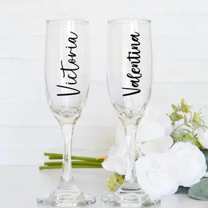Personalized Glass Flutes Champagne Drinkware