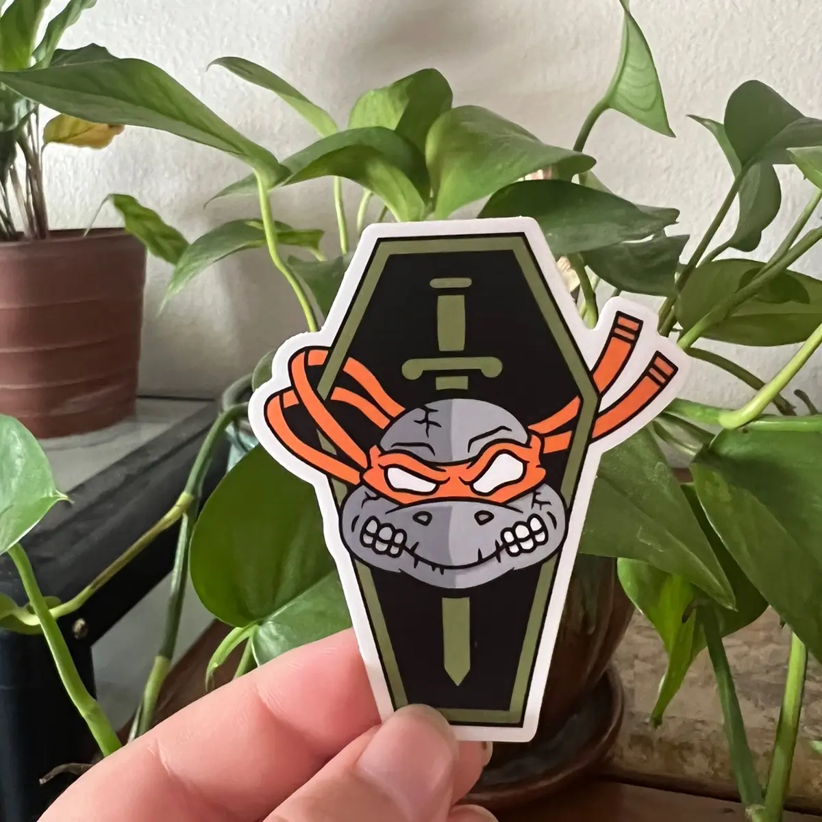 Ninja Turtle Logo Sticker - Michelangelo