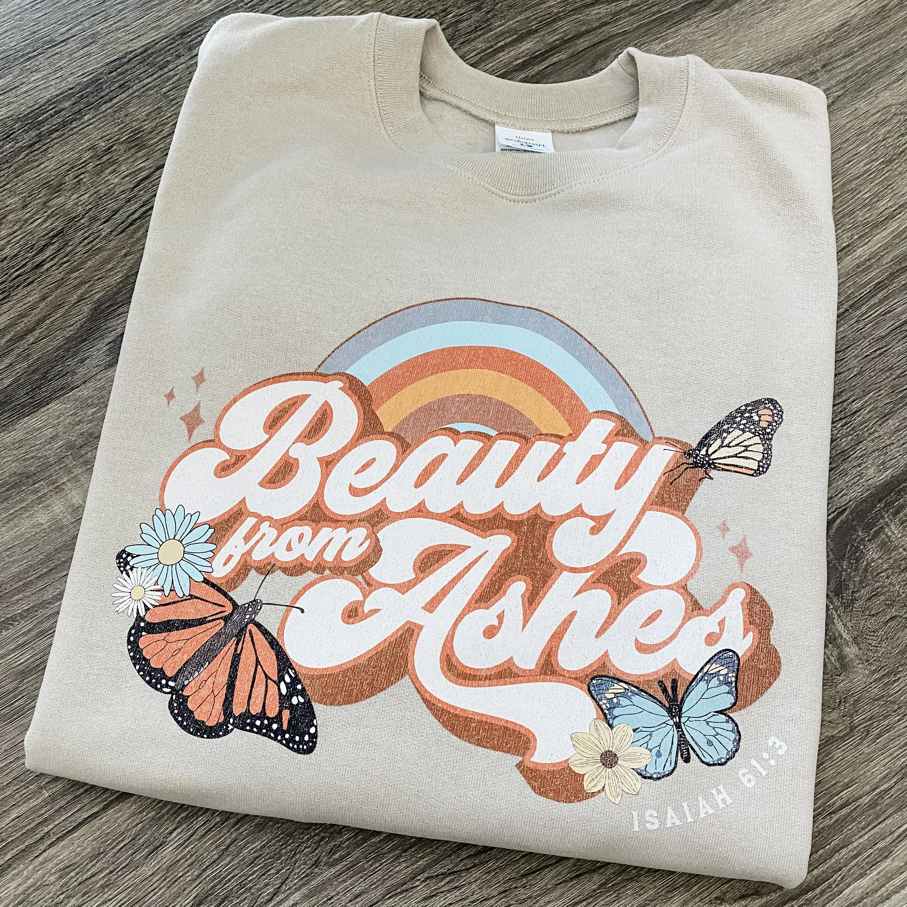 Beauty from Ashes Unisex Sweatshirt (Sand)   Crewneck