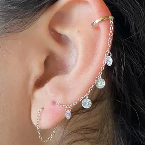 Vienna in Silver - Cuff and Threader with Crystals