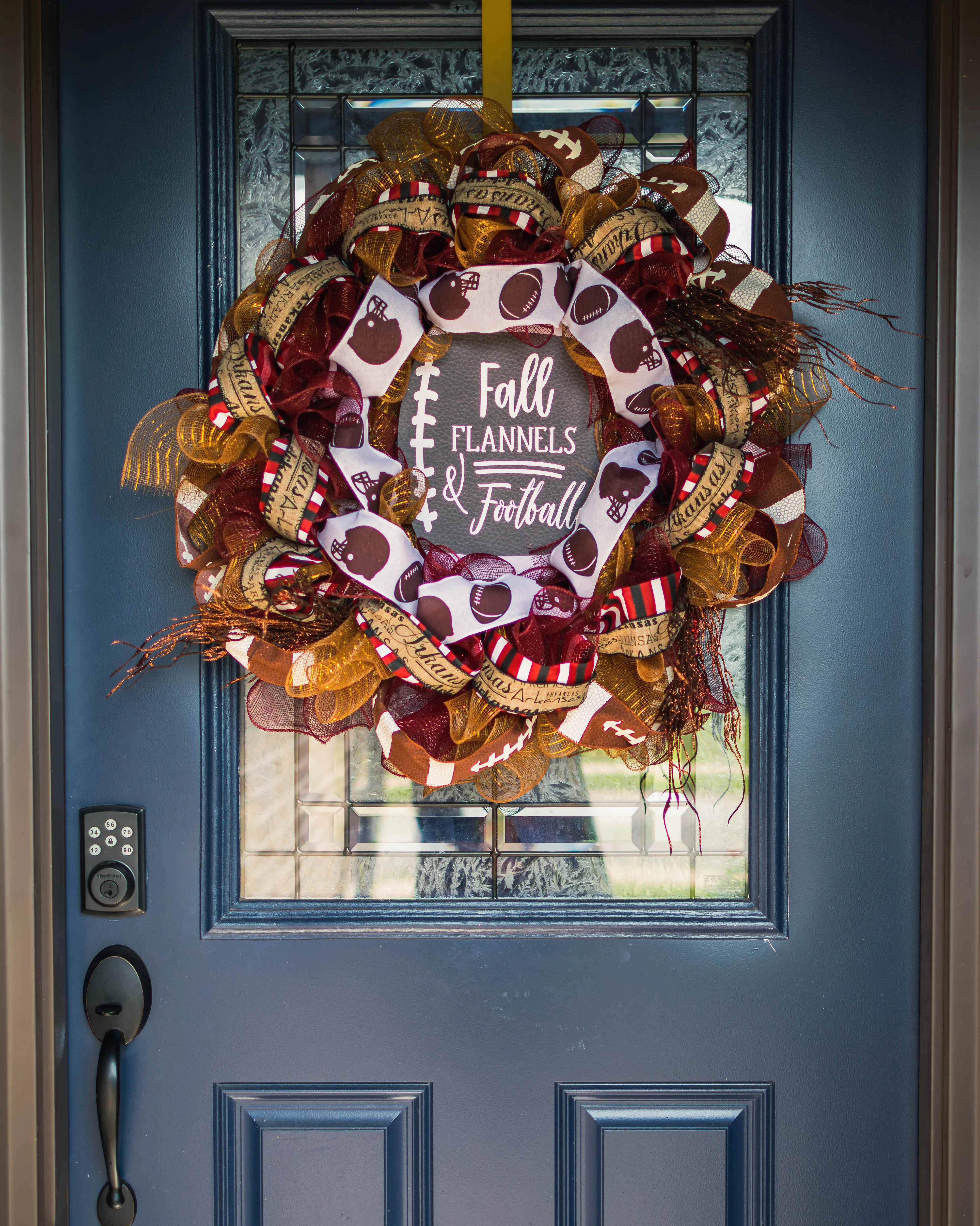 Fall Football Deco Mesh Wreath