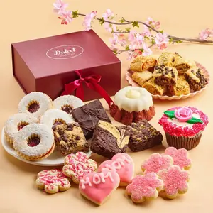 Dulcet Sweet Confection Gift Basket for Mom - Flower-topped Cupcakes, Raspberry-infused Linzer Tarts, and More!
