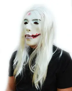 Scary Girl Halloween Mask with Hair Costume Mask Dead Sinister Ghost The Ring