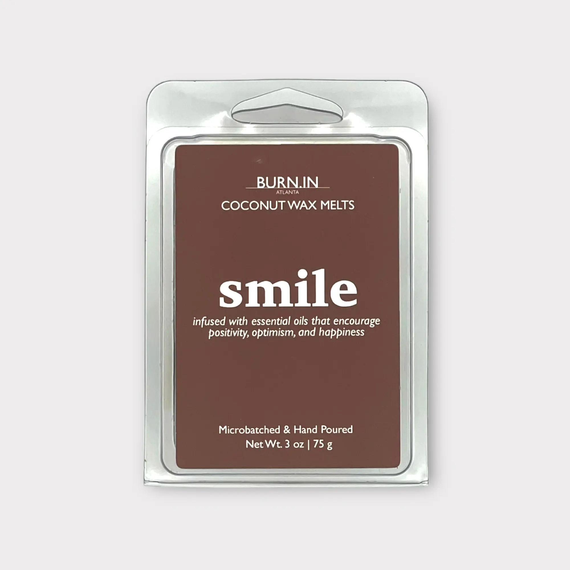 Burn.in Candle Co. Smile Wax Melts - 3 oz. Coconut Wax - Hand poured & Microbatched - For Burnout Relief - Gift