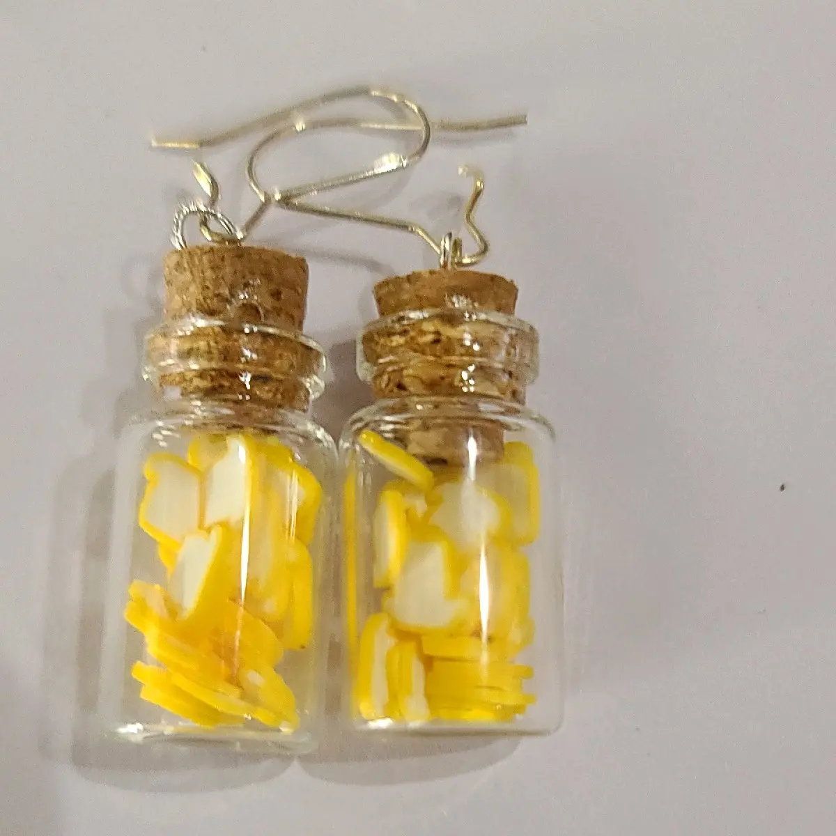 Glass Bottle Earrings Bread Slices
