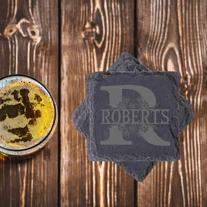 Personalized Monogram Slate Coasters