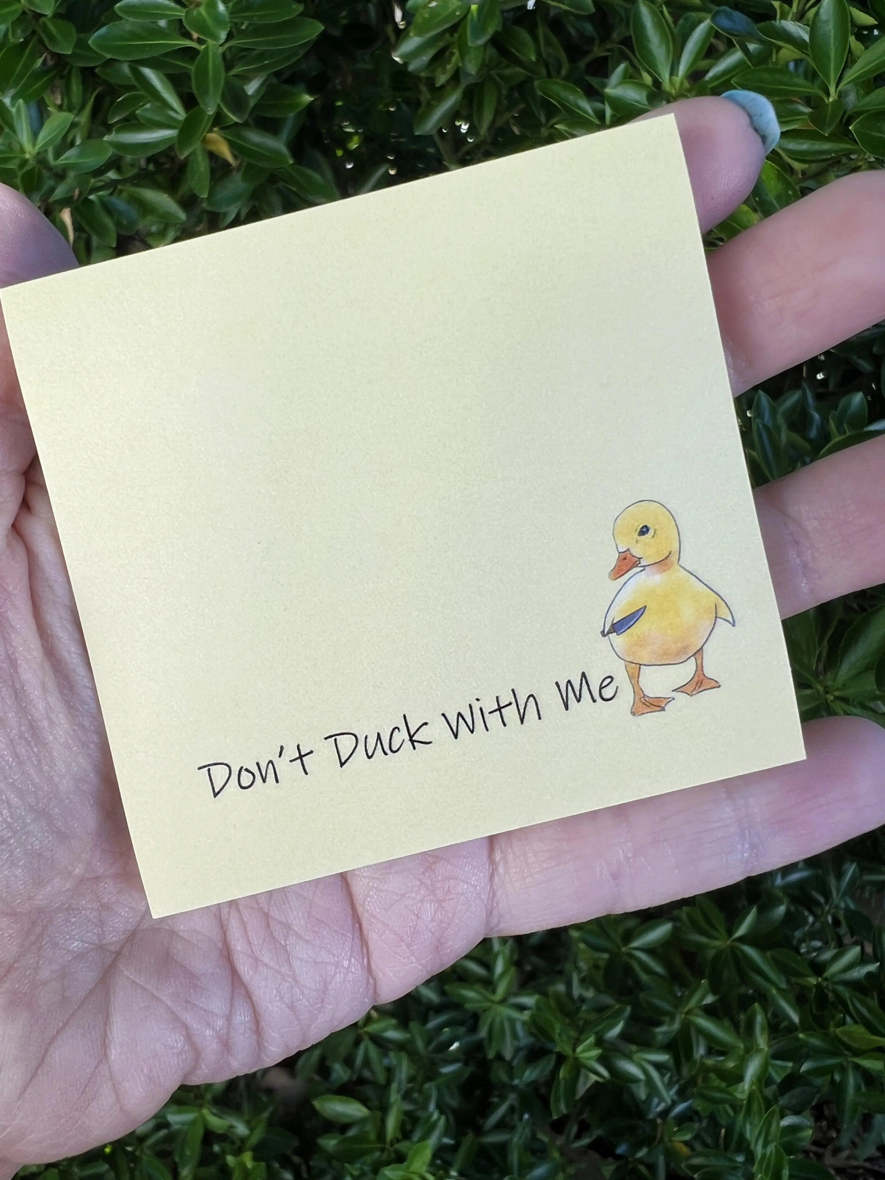 Don't Duck With Me Sticky Note, Angry Duck, Post it Note, Yellow Stationary