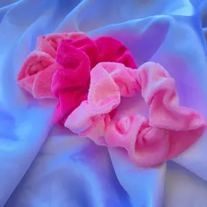 Pink hair scrunchie