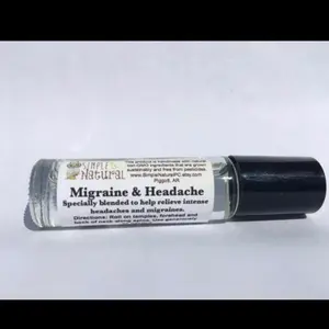 Migraine and Headache Relief Essential Oil Blend: Natural Soothing Solution with Convenient Roll-On Application. Powerful Ingredients for Lasting Relief.