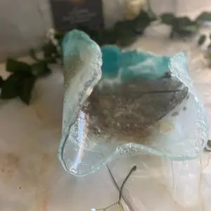 Ocean theme free form resin bowl