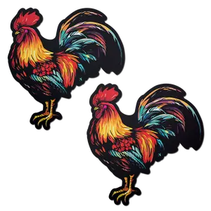 PASTEASE - Nipple Cover Pasties, Adhesive Bra, Breast Tape - Colorful Rooster Chicken - Perfect For Summer - All American Picnic BBQ Parade Outfit Accessory - Dimensions: 3.3”x 3.5” Diameter: 1.75 inches