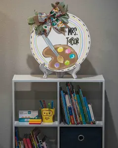 Painters Palette Custom Teacher Door Hanger