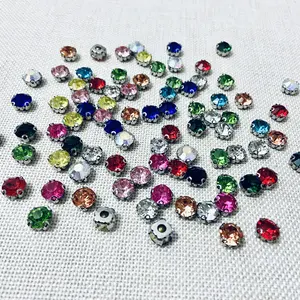 Nailable & Sewable Rhinestones Different Shapes Glass Claw Rhinestones Crystal Gems Mental Flatback with Silver Claw for Jewelry Crafts Clothes Shoes Hats Bags Costume Garment DIY Accessories