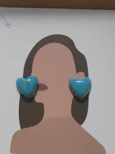 Turquoise Heart earring studs