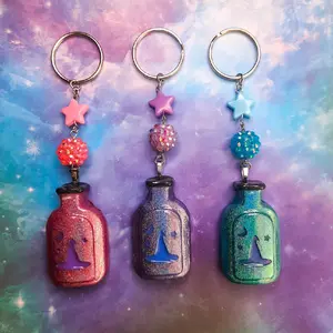 Holographic Resin Potion Bottle Keychain