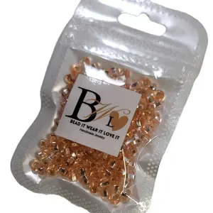 Beaditwearitloveit Peach Loc Sprinkles, High Quality Silver Lines 6/0 4mm Hair Beads, Loc Jewelry, Dreadlock Accessories [Made-to-Order]
