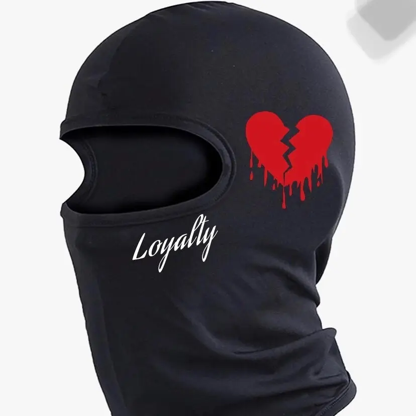Broken heart, loyalty black ski mask balaclava
