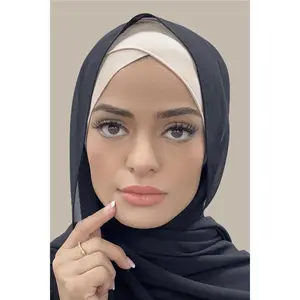 Classic Jersey Cross Front Underscarf-Mushroom