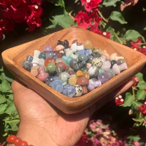 Mini Crystal Mushroom Carvings Home Ornament