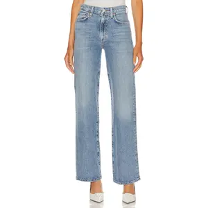 AGOLDE Harper Mid Rise Relaxed Straight Jeans in Flash