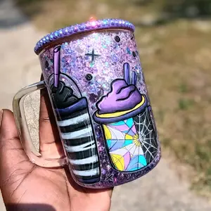 Wednesday Sparkle Halloween Snowglobe Tumbler