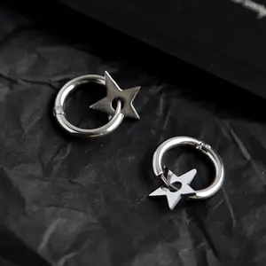 Star Hoop Earrings for Men Women Star Hoop Earrings for Men Women