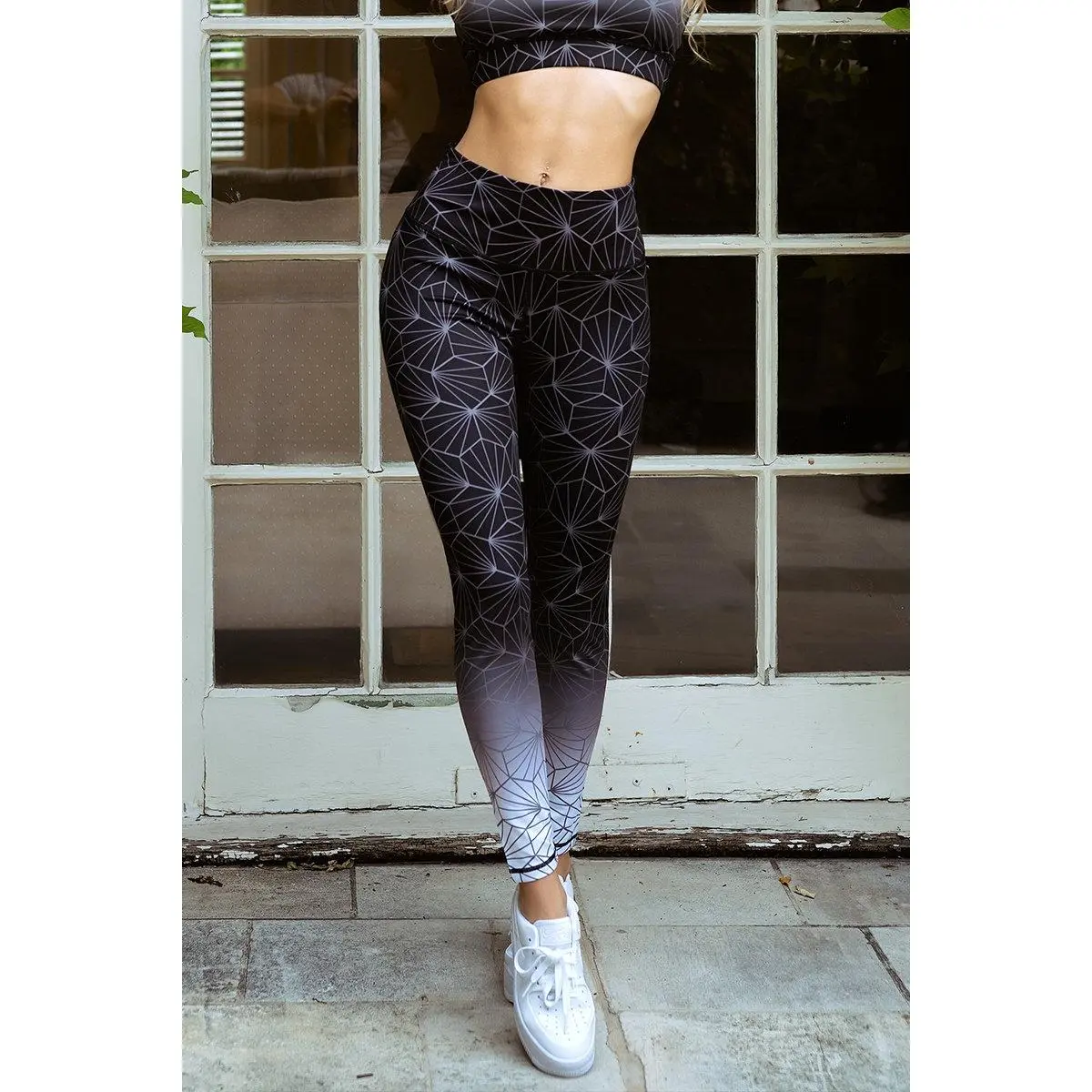 Ombre Honeycomb Print Active Leggings