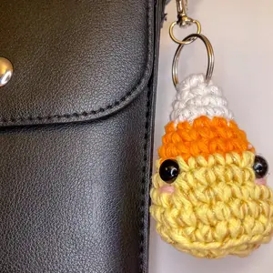 Crochet Candy Corn Keychain