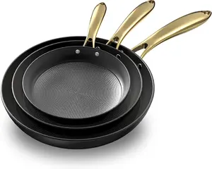 imarku Non Stick Frying Pans, Nonstick Cast Iron Skillets 3 Pcs - 8 Inch, 10 Inch and 12 Inch Nonstick Frying Pan Set, Professional Frying Pans Pots and Pans Set, Nonstick Pan with Stay Cool Handle