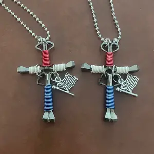 Horseshoe nail crosses (red , white, blue) crosses , horseshoe nail crosses, Gift Titanium