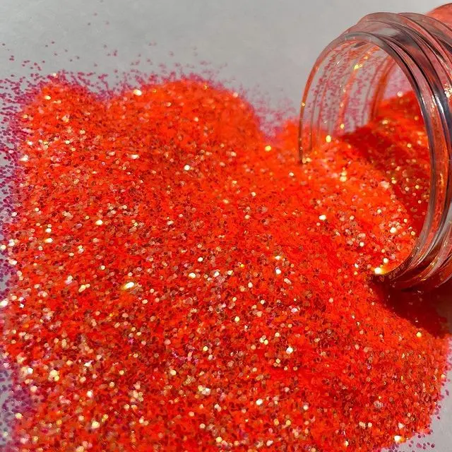Sunburst Orange Iridescent Polyester Glitter 2 Oz Bags UV Resistant Solvent Safe for Epoxy Nail Polish Tumblers Ornaments Slime Resin Dominoes Chess Pieces Glam