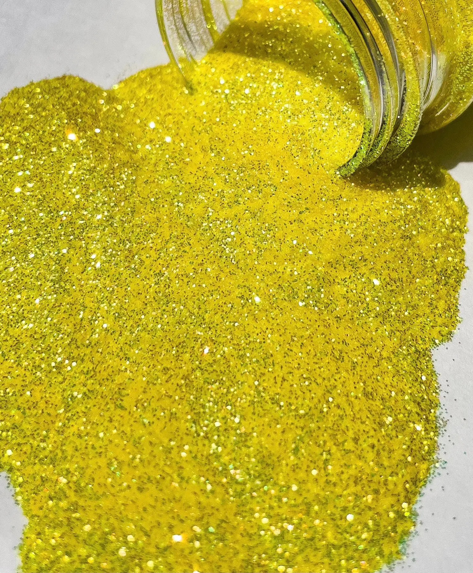 No. 2 - Bright Yellow Iridescent Glitter Metallic Polyester 2oz Bags & Jars Premium for Resin Nails Tumblers DIY Rhinestone UV Resistant High-Quality