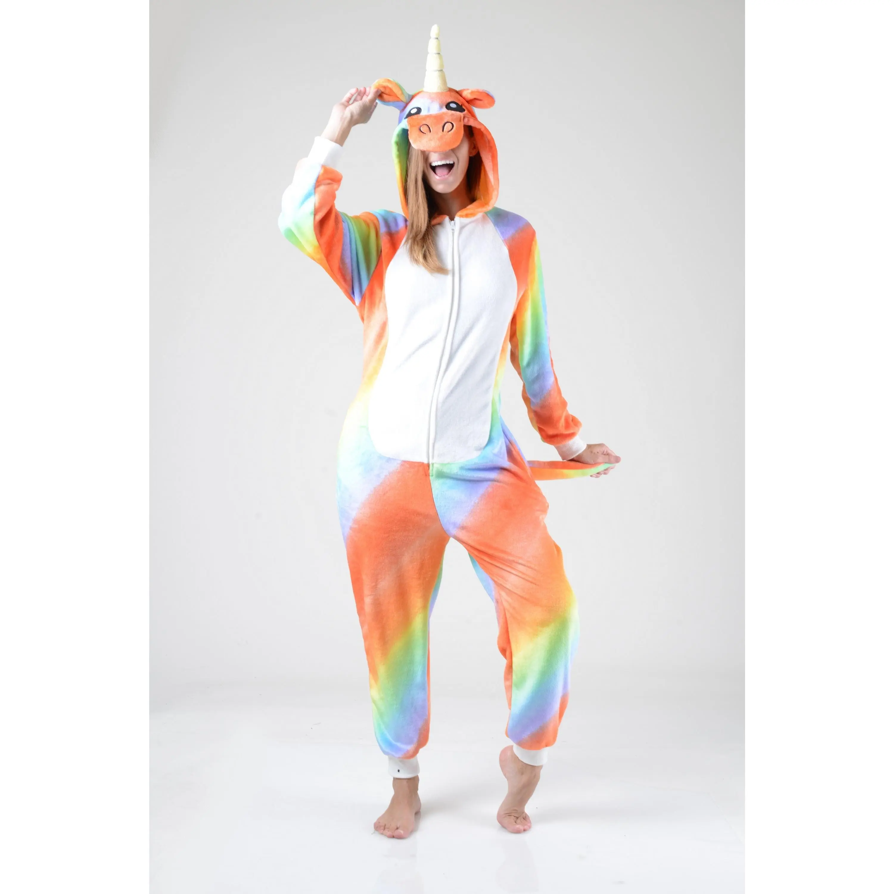 Plush Unicorn Rainbow Animal Onesie Pajama