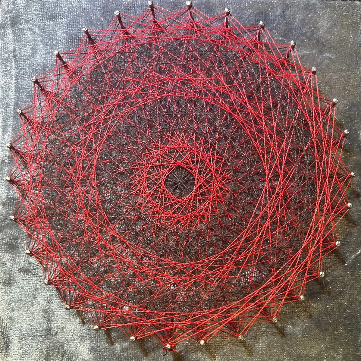 Mini String Art Wall Decor Black and Red