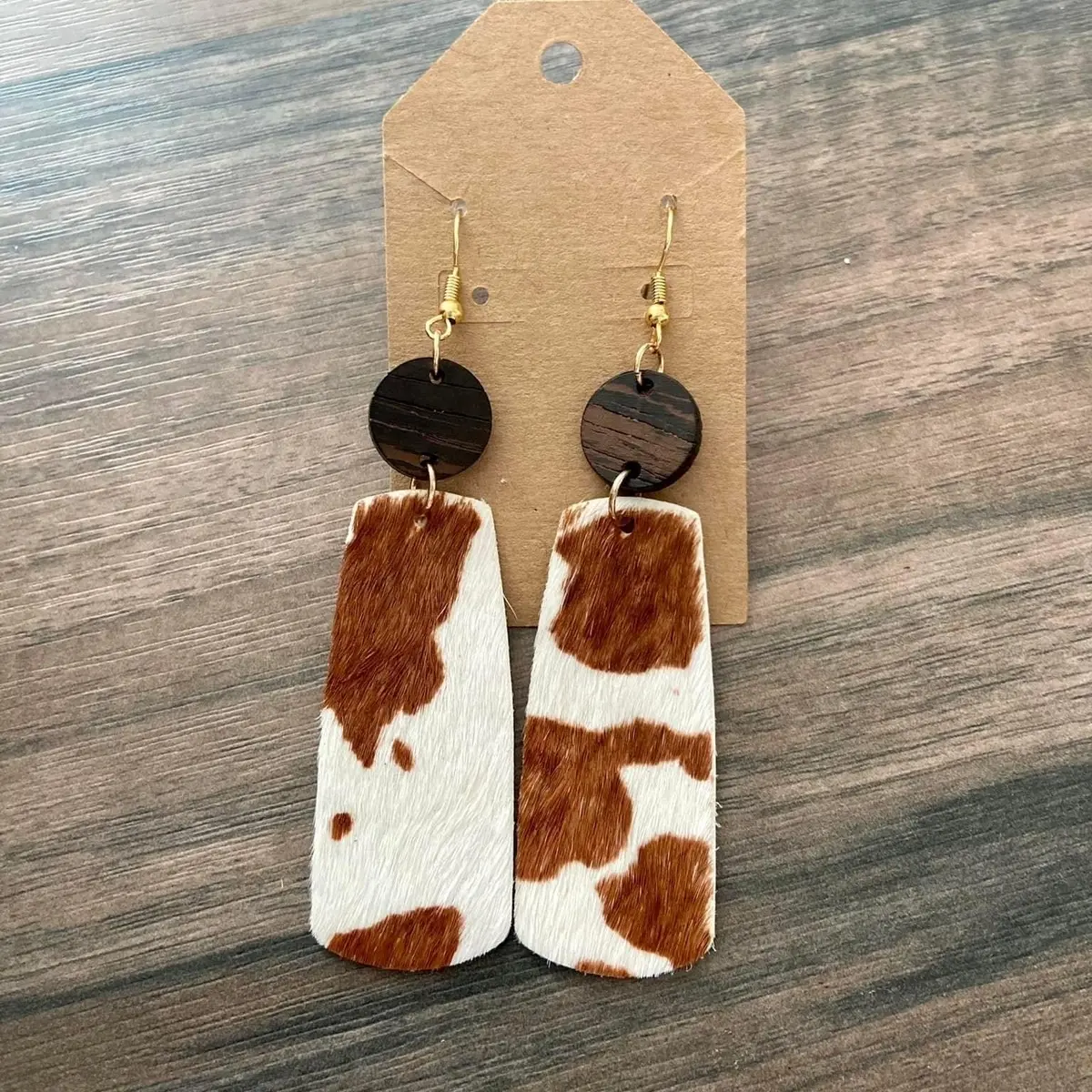 Cow hide earrings