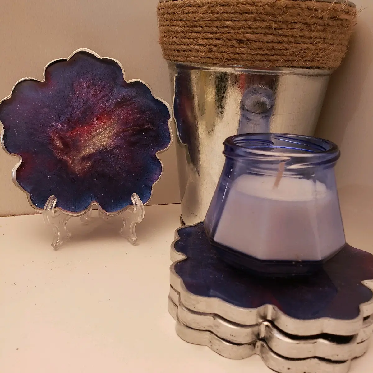 Set of 4 resin coasters