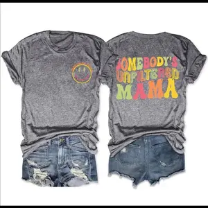 Unfiltered Mama Tee Cotton Top Womenswear Women Grey Tshirt