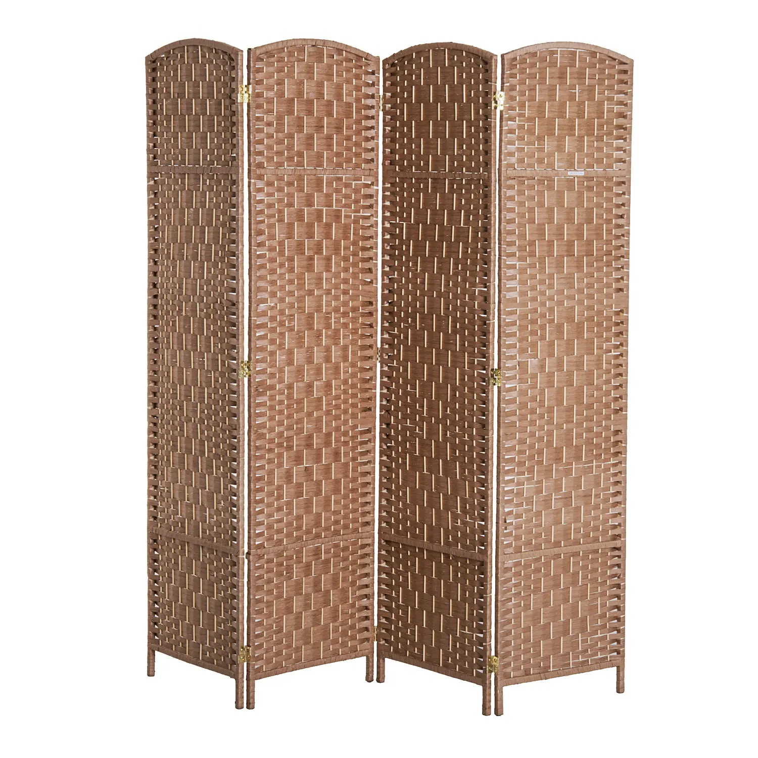 HOMCOM 6' Tall Wicker Weave 4 Panel Room Divider Privacy Screen HOMCOM 6' Tall Wicker Weave 4 Panel Room Divider Privacy Screen