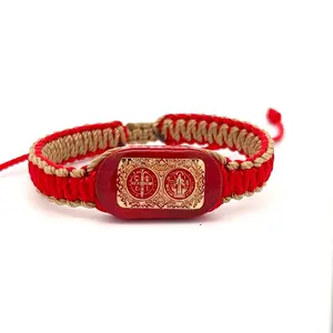 St Benedict Red Gold Handmade Bracelet