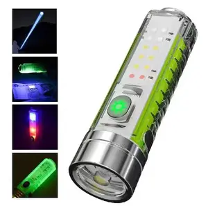 Multifunctional Keychain Light White Laser Bright Flashlight Type-C USB Charging Keychain Flashlight 8 Modes IPX6 Waterproof for Daily Lighting Money Detector