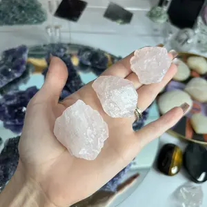 One Rose Quartz natural raw crystal chunk
