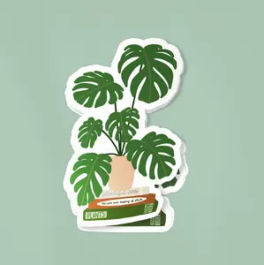 Monstera Book Stack | Sticker