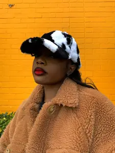 Fluffy & Furry Cow Print Baseball Cap
