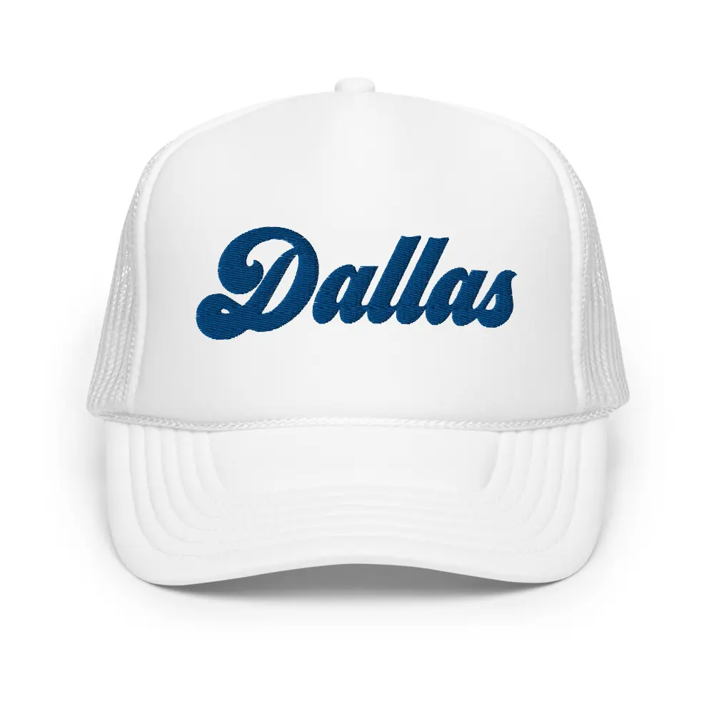 Dallas Foam Trucker Hat - Adjustable Snap, Premium Polyester and Foam Material, Breathable Mesh Back, High-Density Lamination, Matching Color Braid and Sweatband, One Size Fits Most