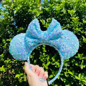 Blue Iridescent Sequin Mouse Ears