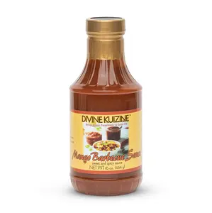 Divine Kuzine Mango BBQ Sauce - Flavor for Dipping, 16 oz (473 g) Bottle