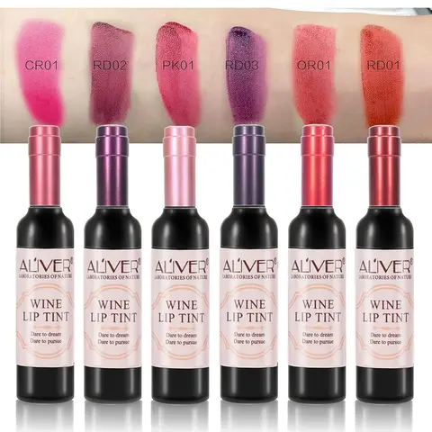 Aliver 6-Color Olive Lipstick Tint - Non-Fading, Long-Lasting, Blendable Liquid Balm, Matte & Clean Finish, 0.24oz, UK Anti-Fade Cosmetic for All Skin Types, TikTok-Inspired Spring Makeup for Touchable Lips