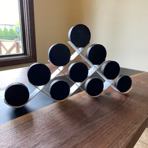 10 Puck Display Holder - Hockey Souvenir and Game Pucks , Shelf Display